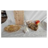 Assorted Lot of Porcelain , ashtray and Hazel Atlas Apple Assorted Lot of Porcelain , ashtray and Hazel Atlas Apple