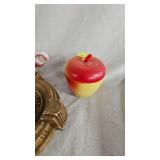 Assorted Lot of Porcelain , ashtray and Hazel Atlas Apple Assorted Lot of Porcelain , ashtray and Hazel Atlas Apple