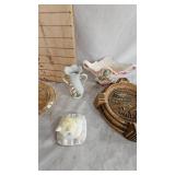 Assorted Lot of Porcelain , ashtray and Hazel Atlas Apple Assorted Lot of Porcelain , ashtray and Hazel Atlas Apple
