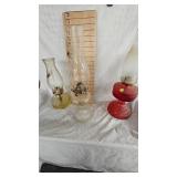 Lot of 3 Oil Lamps with Chimneys in Good Condition Lot of 3 Oil Lamps with Chimneys in Good Condition