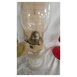 Lot of 3 Oil Lamps with Chimneys in Good Condition Lot of 3 Oil Lamps with Chimneys in Good Condition