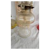 Lot of 3 Oil Lamps with Chimneys in Good Condition Lot of 3 Oil Lamps with Chimneys in Good Condition