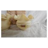 Fenton Custard Vase/Rose Bowl, pair Fenton Custard Vase/Rose Bowl, pair