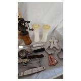 Assorted Kitchen Lot, Cookie Cutters, Utensils, S/P Assorted Kitchen Lot, Cookie Cutters, Utensils, S/P