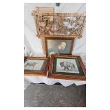 Set of 3 Pictures and Bless our Home Wood Sign Set of 3 Pictures and Bless our Home Wood Sign