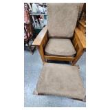 Mission Style Semi-Reclining Chair with Ottoman, Hand Made Mission Style Semi-Reclining Chair with Ottoman, Hand Made