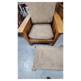 Mission Style Semi-Reclining Chair with Ottoman, Hand Made Mission Style Semi-Reclining Chair with Ottoman, Hand Made