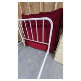 Full Size White Metal Tubular Bed with Headboard, Footboard and Rails Full Size White Metal Tubular Bed with Headboard, Footboard and Rails