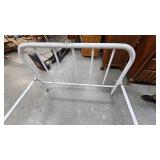 Full Size White Metal Tubular Bed with Headboard, Footboard and Rails Full Size White Metal Tubular Bed with Headboard, Footboard and Rails