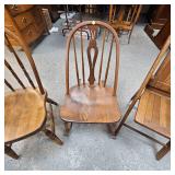 Lot of 3 Chairs, Rocking Chair, Kitchen Chair and Folding Wood Chair Lot of 3 Chairs, Rocking Chair, Kitchen Chair and Folding Wood Chair