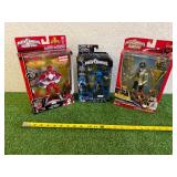 Power Rangers Armored Super Mega Silver Ranger, Armored Mighty Morphin Red Ranger & Legacy Collection Blue Ranger