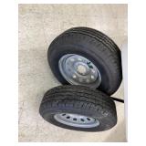 2 New Trailer Tires & Rims ST205/75R14 2 New Trailer Tires & Rims ST205/75R14