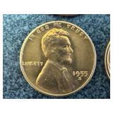 7 Shiny 1955 S Wheat Pennies 7 Shiny 1955 S Wheat Pennies