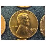 7 Shiny 1955 S Wheat Pennies 7 Shiny 1955 S Wheat Pennies