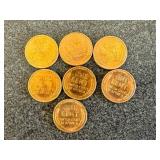 7 Shiny 1955 S Wheat Pennies 7 Shiny 1955 S Wheat Pennies