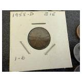 Wheat Pennies Including 1943S Steel, 1944 Silver Nickel, Copper Coin & Misc Wheat Pennies Including 1943S Steel, 1944 Silver Nickel, Copper Coin & Misc