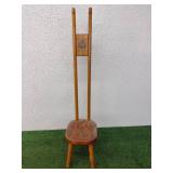 Antique High Back Stool/Plant Stand Antique High Back Stool/Plant Stand