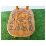 Antique High Back Stool/Plant Stand Antique High Back Stool/Plant Stand