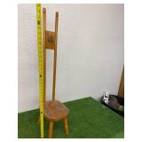 Antique High Back Stool/Plant Stand Antique High Back Stool/Plant Stand