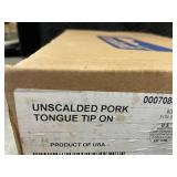 M - Box of Frozen Unscalded Pork Tongue Tip On, 22.05 lb M - Box of Frozen Unscalded Pork Tongue Tip On, 22.05 lb