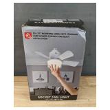 Socket Fan Light with Double Layer Shade Ceiling Fans with Remote and App Contro 3 Colors Wood Color - Brand New