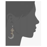 Brand New Betsey Johnson Celestial Moon & Star Drop Earrings $45 Retail *N