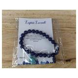 Lapis Lazuli and Jade Bead Elastic Bracelets - Brand New