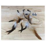 Feather Hair Clips and Bohemian Sunflower Earrings Set - Brand New