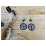 Feather Hair Clips and Bohemian Sunflower Earrings Set - Brand New
