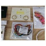 Fashion Jewelry assortment - chokers, earrings, bracelets, necklaces, 7 gold-plated rings - Brand New
