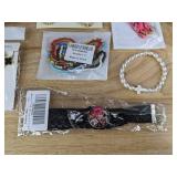 Fashion Jewelry assortment - chokers, earrings, bracelets, necklaces, 7 gold-plated rings - Brand New