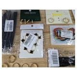 Fashion Jewelry assortment - chokers, earrings, bracelets, necklaces, 7 gold-plated rings - Brand New