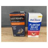 Lotrimin Cream 0.53 oz & Heal & Rescue Plantar Relief Roll-On 2 oz - Brand New