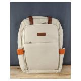 Beige Canvas Backpack with Brown Accents - Brand New