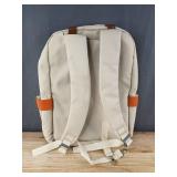 Beige Canvas Backpack with Brown Accents - Brand New