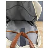 Beige Canvas Backpack with Brown Accents - Brand New