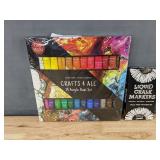 Crafts 4 All 24 Acrylic Paint Set & Bandle B Liquid Chalk Markers - Brand New