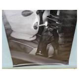 Black and White Canvas Poster 16" x 24" Masked Smoking Female Figure - Brand New