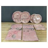 62-Piece Pink Happy Birthday Party Supplies Set - Plates, Napkins, Tablecloths - Brand New