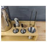 Cocktail Shaker Set with Stand, Stainless Steel - Brand New