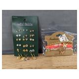 17 Pairs Wild Fable Pierced Earrings & 4 Fashion Jewelry Beaded Butterfly Bracelets - Brand New