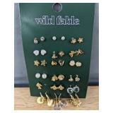 17 Pairs Wild Fable Pierced Earrings & 4 Fashion Jewelry Beaded Butterfly Bracelets - Brand New