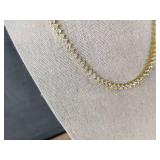 Gold Color Necklace with Clear Stones - Brand New