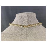 Gold Color Necklace with Clear Stones - Brand New