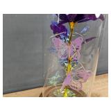Iridescent Display Rose Dome with Butterflies and "Just For You" Base - Brand New