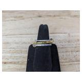 3 Gold-Plated & Silver Stackable Rings, Women Size 10 - Brand New