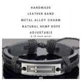 Soul Statement Leather Christian Cross Adjustable Bracelet for Men or Teens - Brand New