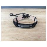 Soul Statement Leather Christian Cross Adjustable Bracelet for Men or Teens - Brand New