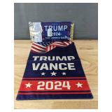 Trump Vance 2024 Yard Flag and 12 Trump 2024 Hand Flags - Brand New