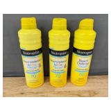 3 Neutrogena Beach Defense Sunscreen Spray SPF 50 and SPF 70, 6.5 oz Each - Brand New